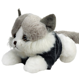 Katt i hoodie grå/vit 22cm