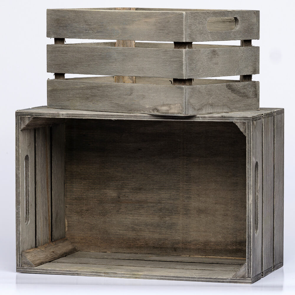 Wooden box - grey