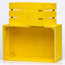 Wooden Crate - Yellow