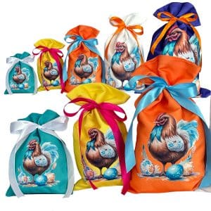 Påsksäckar - Blå Tupp S - Gul (10st.)